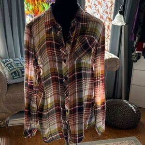 Christopher & Banks Multicolor Plaid Button-Down Shirt